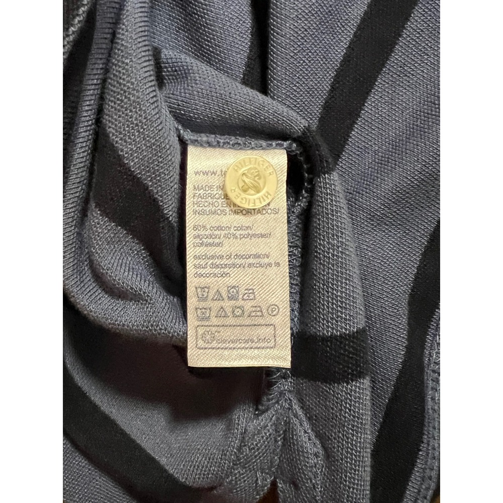 Tommy Hilfiger Mens Regular Fit Wicking Polo Shirt Blue Black Striped Large NWT - Picture 5 of 5